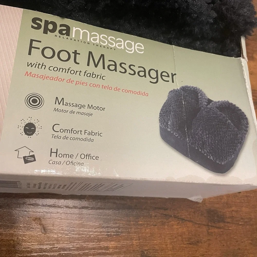 ✅Spa Massage Foot Massager Comfort Fabric With Vibration Black Fleece #️⃣0734